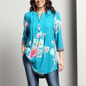Turquoise Floral Tunic